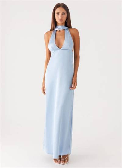 Why the Alicia Satin Halter Maxi Dress Is Selling out Everywhere Right Now